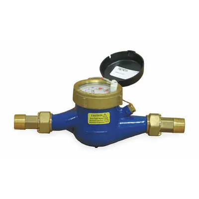 PULSAFEEDER Mechanical Flowmeter: Water Meter, Water, Brass, 3/4 in NPT, 3/4 in Connection Size - Inline Multijet Flowmeters