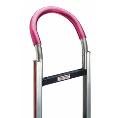 Horizontal loop handle with sleeve (No. 19) for Magliner hand trucks. Constructed of aluminum with an overall height of 12 7/8 in, width of 6 1/2 in, and overall length of 11 1/4 in. Used as a replacement or upgrade handle for maneuvering loads in material handling applications.