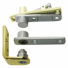 This hanging door pivot guide provides guided support for swinging doors in commercial or industrial applications. It accommodates doors up to 1 inch wide and a maximum weight of 150 lb, ensuring smooth pivot operation.