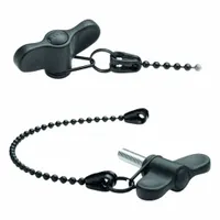 ELESA Hand Knob: Wing, Plastic, 200 mm Nominal Tether Lg, M5 Thread, 12 mm Thread Lg, Blind Hole (MPN 222916-C1)
