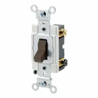 LEVITON Toggle 3-Way, 20 Amp: Toggle Switch, 3-Way, Maintained, Brown, 120/277V AC, 20 A (MPN CSB3-20)