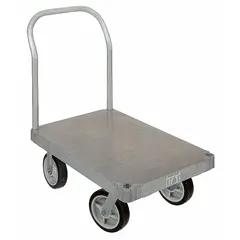MAGLINER Platform Truck: 2,800 lb, 36 in L x 24 in W x 12 1/2 in H Deck, Rubber, 8 in Caster Dia (MPN PTK2436S1-Q). Key specifications — Brand: MAGLINER; Caster/Wheel Configuration: (2) Swivel; Color: Silver; Caster Wheel Width: 2 in.