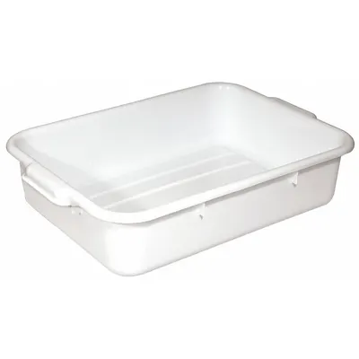 CRESTWARE Bus Tub: White, 5 in Overall Ht, 15 1/2 in Overall Wd, 22 1/2 in Overall Lg - Bus Tubs