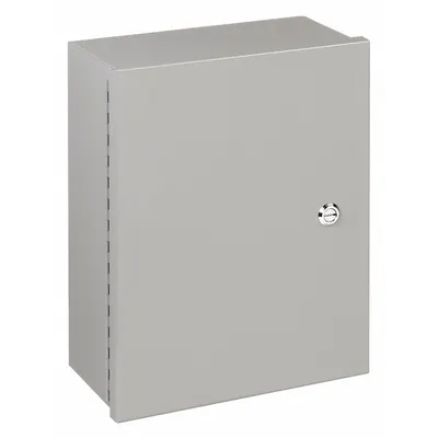 WIEGMANN Enclosure: Steel, 12 in x 10 in x 4 in, NEMA 1, Solid Cover, Hinged - Steel Indoor Enclosures with Hinged Covers