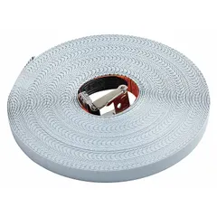 SAE 100 ft fiberglass blade refill with inch markings. Nonmagnetic single hook tip for hook-end attachment. Used in construction, surveying, and industrial layout for accurate distance measurement.