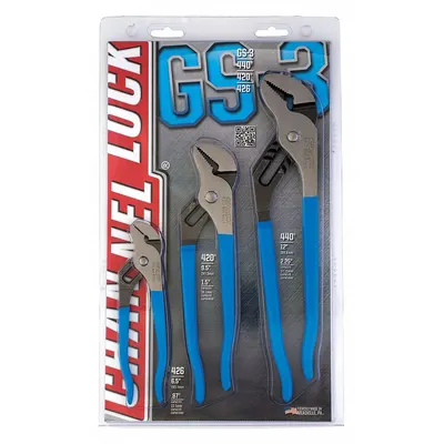 CHANNELLOCK Tongue and Groove Plier Set: Flat, Self Adjusting - Tongue & Groove Pliers Sets