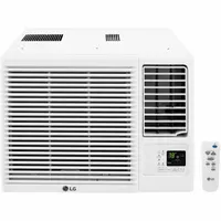 LG Window Air Conditioner: 700 sq ft – 1,000 sq ft, 18,000 BtuH, 208/230V AC, 6-20P, Electric Heat (MPN LW1823HR)