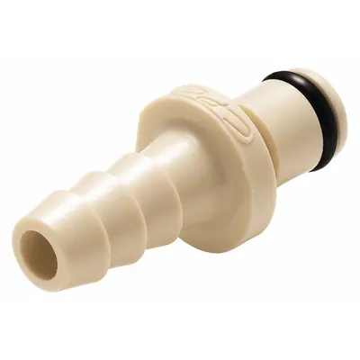 COLDER Quick Connection Coupling: Straight, 1/4 in Pipe Size, Barbed x Barbed - Polypropylene Quick-Disconnect Tube Fittings