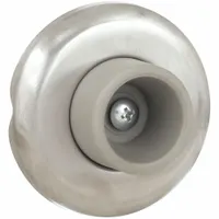 Door Stop: Wall - Mounted, 2 1/2 in Wd, 1 in Overall Ht, Stainless Steel (MPN 409.32D)