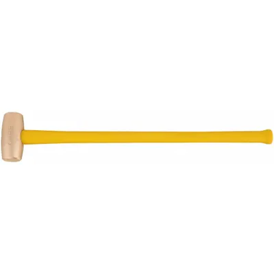 AMERICAN Soft-Face Sledge Hammer: Brass, Fiberglass Handle, 10 lb Head Wt, 4 in Dia - Soft-Face Sledge Hammers