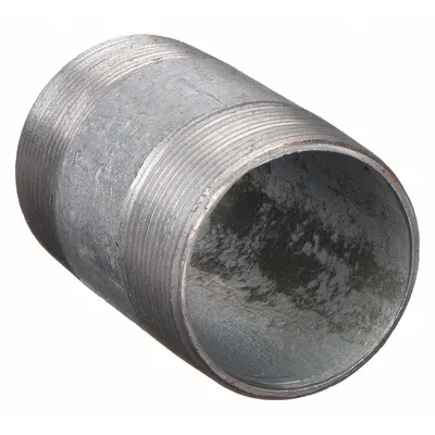 BECK Pipe Nipple: 3 1/2 in Nominal Pipe Size, 6 in Lg, Schedule 40, Galvanized Steel - Schedule 40 Threaded on Both Ends Pipe & Pipe Nipples