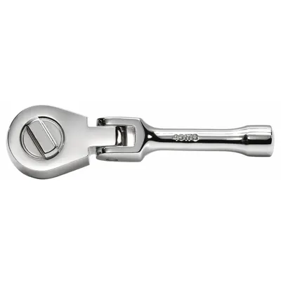 SK PROFESSIONAL TOOLS Hand Ratchet: Round, Reversible, 5 in Overall Lg, Chrome - Flex-Head Ratchets