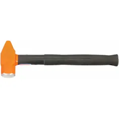 This cross-peen hammer features a steel head with a ribbed grip for secure handling. The 2-1/2 lb head weight and 1-1/2 in face diameter suit striking chisels, punches, and shaping metal in blacksmithing, fabrication, and maintenance tasks. The cross-peen end aids in starting nails and working in confined spaces.