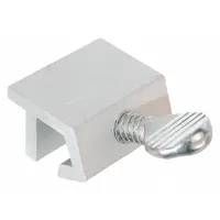 This non-handed clamp lock is designed for sliding windows and mounts on the sash. It features a mill silver finish and an overall length of 15/32 in. The lock includes a handle for operation and is suitable for securing sliding windows in residential or light commercial applications