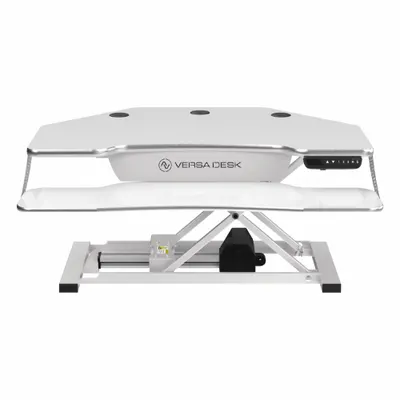 VERSADESK Standing Desk: Electronic, White, Wood, 36 in Overall Wd, 31 in Overall Dp - Electronic Standing Desk Converters