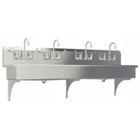 SANI-LAV Wash Station: 4 Stations, 8 in Bowl Dp, 77 in Bowl Lg, 16 1/2 in Bowl Wd, Faucet Included (MPN 58WFL-0.5)