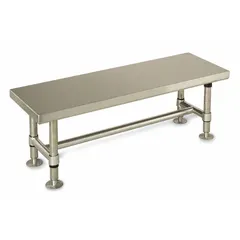 Fixed-height lab table with a stainless steel surface. Overall dimensions: 36 in length, 16 in width, 18 in height. Suitable for use in laboratories and controlled environments where a stable, clean work surface is required.