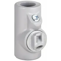Iron vertical sealing fitting with 40% fill rating, 1-1/2 in trade size, female NPT to male NPT threaded ends. Overall length 6-1/4 in. CSA C22.2 No 30 certified for Class III hazardous locations. Used to seal conduit systems against passage of gases, vapors, or flames.