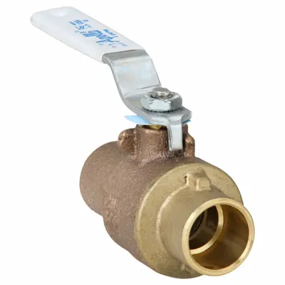 APOLLO Manual Two-Way Ball Valve: 3/4 in Size, Brass/Bronze, Straight, Sweat x Sweat - Bronze Ball Valves