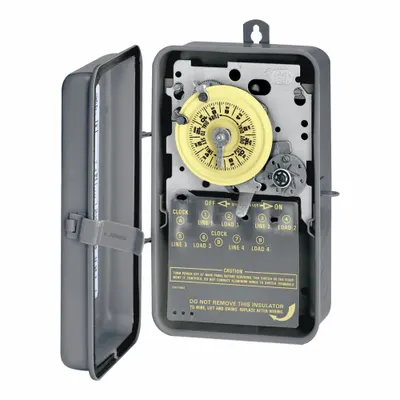 INTERMATIC Electromechanical Timer: 24 hr, 120V AC, DPST - Electromechanical Timer Switches