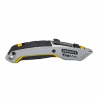 STANLEY Twin Blade Utility Knife: 7 in Overall Lg, Steel Hook Tip, Rubberized, Metal/Rubber (MPN 10-789)
