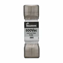 Fast-acting cylindrical fuse rated 1.6 A and 600 V AC, with a 13/32 in x 1 3/8 in body size. Non-indicating type. Suitable for overcurrent protection in control panels, motor circuits, and lighting systems where rapid response to fault currents is required.