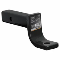 This Class III ball mount is constructed from corrosion-resistant carbon steel with a powder-coated finish. It features a solid shank and a 1-inch compatible ball shank diameter. The non-adjustable design is used to attach a trailer hitch ball to a vehicle receiver for towing trailers, boats, or equipment in medium-duty applications