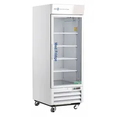 AMERICAN BIOTECH SUPPLY Pharmacy Refrigerator: 26 cu ft, Upright, 2°C to 7°C, 36 1/2 in Overall Dp (MPN PH-ABT-HC-S26G). Key specifications — Door Opening Style: Right; Color: White; Alarm Type: Temperature; Manufacturer Part Number: PH-ABT-HC-S26G; Brand: AMERICAN BIOTECH SUPPLY; Product Type: Pharmacy Refrigerator; Door Type: Swing Glass; Refrigerant Type: R-290.