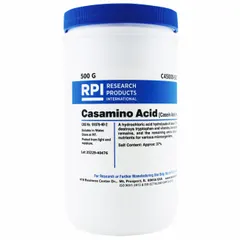 Lab-grade protease inhibitor supplied as a powder in a plastic container. pH range 6.0 to 7.5. Used as a source of amino acids in microbial growth media and cell culture applications to inhibit proteolytic degradation.