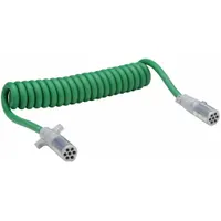GROTE Coiled Power Cord: Die-Cast Plugs, 12 ft Wire Lg, 12 ft Overall Lg (MPN 87100)