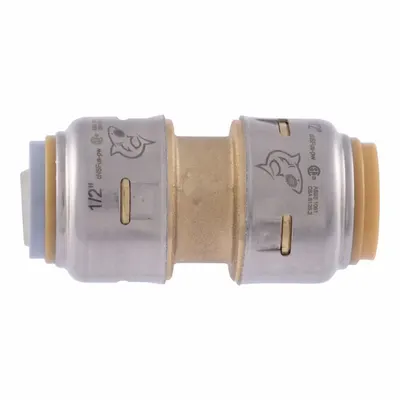 SHARKBITE MAX Push-Fit Adapter Fitting: 1/2 in OD x 1/2 in OD x 1/2 in Pipe Size - Standard Brass Push-to-Connect Tube Fittings