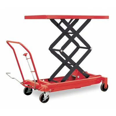 Dayton Scissor Lift Table: 1,500 lb Load Capacity, 48 in L x 24 in W, 59 in Max Lifting Ht - Manual Scissor-Lift Tables