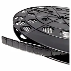 Steel adhesive wheel weight roll with coated finish, designed for balancing heavy-duty truck wheels with aluminum rims. Attaches directly to the rim to reduce vibration during transport. Available in aluminum/steel or steel/zinc variants.