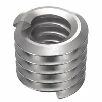 Screw-locking tangless helical insert for repairing or reinforcing internal threads in metal components. Features #4-40 coarse thread, plain finish, 18-8 stainless steel construction, and tensile strength of 200,000 to 250,000 psi. Supplied in a pack of 1,000 pieces