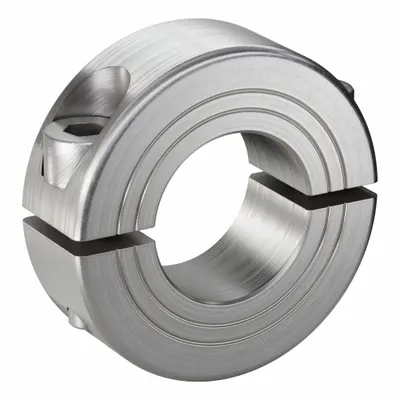 RULAND MANUFACTURING Shaft Collar: 2-Piece, Metric, Round, Clamp-On, 18 mm Bore Dia - Stainless Steel Shaft Collars