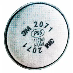NIOSH-approved P95 particulate filter for protection against oil and non-oil based particulates. Bayonet connection compatible with 3M 5000, 6000, 7000, and FF-400 Series reusable respirators. Blue color, sold as a 2-pack.