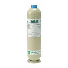 Disposable calibration gas cylinder containing propane at 2130 ppm (10% LEL) in air, with ±5% accuracy. Used to verify the response of portable gas detectors before entering potentially hazardous areas. Compatible with all OEM gas detectors.