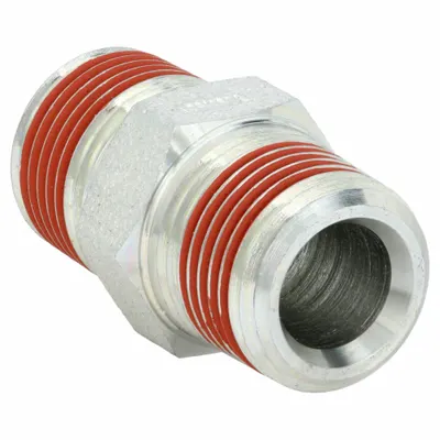 ENERPAC Hydraulic Hose Adapter: 3/8 in x 3/8 in Fitting Size, Male x Male, NPTF x NPTF x NPTF - NPTF-to-NPTF Steel Hydraulic Hose Adapters
