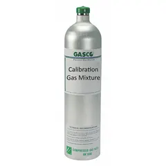 Disposable calibration gas cylinder with a pentane mixture at 58% LEL in nitrogen background. Provides +/-5% accuracy for calibrating portable gas detectors that measure methane, carbon monoxide, oxygen, and sulfur dioxide. Compatible with all OEM gas detectors.