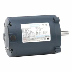 This LEESON motor is a 1/3 hp, 3-phase AC motor with a C-face mounting configuration and a totally enclosed non-ventilated (TENV) enclosure. It operates at 1,725 RPM at 60 Hz and is rated for 230/460V AC with a full load current of 1.3/0.65 A. Suitable for general-purpose industrial applications such as pumps, fans, conveyors, and machine tools in clean, dry environments.
