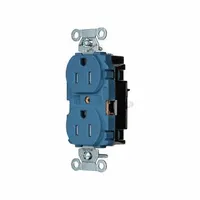 HUBBELL Receptacle: Duplex, 5-15, Blue, 125V AC, 15 A, 2 Pole / 3 Wire (MPN 5262STBLTR)