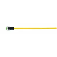 Cordset: 7/8" Female Straight x Bare Wire, 5 Pins, Yellow, PVC, 3 m Cable Lg, 9 A Max Current (A) (MPN 7700-A5021-UBD0300)