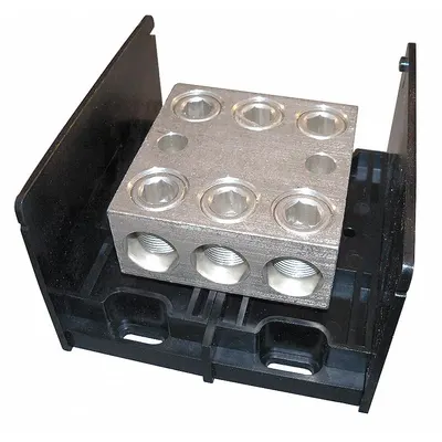 MERSEN Power Distribution Block: Open, Lug, Lug - Open Blocks with Lugs
