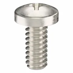 Pan head machine screw with #6-32 thread, 5/16 in length, 18-8 stainless steel, plain finish, Phillips drive (#2 size). Supplied in a 50-piece pack. Used for fastening components in machinery, electrical enclosures, and general assembly applications.