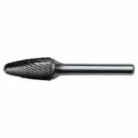 CLE-LINE SF-6 single-cut ball-nosed tree bur with a 5/8" x 1" head and 1/4" shank. Designed for deburring, shaping, and contouring metal, plastic, and composite materials in industrial machining and fabrication