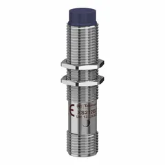 Cylindrical inductive proximity sensor with built-in connector, unshielded design, and PNP output. Operates on 12-24V DC supply voltage. Suitable for non-contact detection of metal objects in industrial automation applications such as packaging, material handling, and machine tool systems.