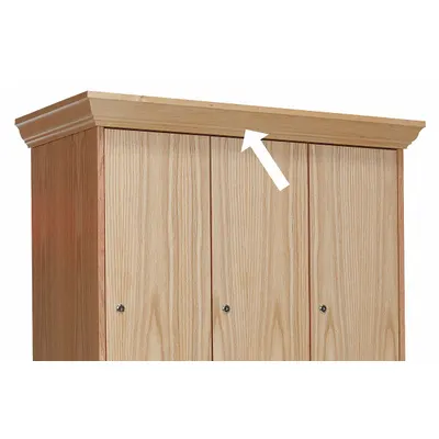 HALLOWELL Front Crown Molding for 45 in Wide - Crown Molding for Solid Wood Wardrobe Lockers