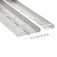 This full surface-mount piano hinge is designed for continuous support on doors, panels, and enclosures. It is made of stainless steel and features a screw-on installation. The leaf height is 1 15/16 in and the leaf width is 4 in