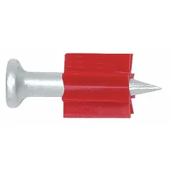 Straight pins for powder-actuated tools, 2 in overall length, 0.3 in head diameter, 0.15 in shank diameter. Pack of 100. Used with powder-actuated tools to fasten materials to concrete or steel in construction and industrial applications.