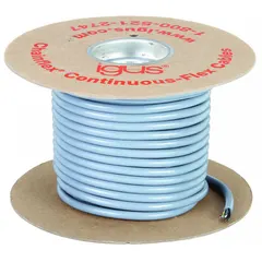 This unshielded continuous flexing cable features 5 conductors of 18 AWG with a gray PVC jacket. It is suited for exposed run tray applications in automated machinery and conveyor systems where repeated bending occurs. Minimum bend radius factor is 5 x OD for fixed installations and 7.5 x OD for flexible use.
